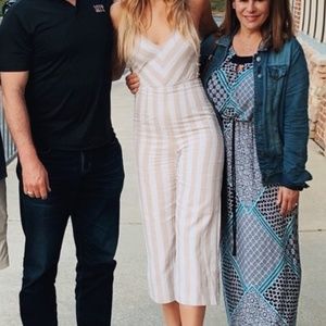 Striped Side-Cutout Jumpsuit